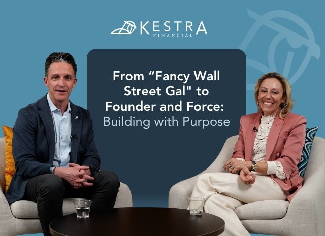 A graphic promoting an episode of Fail Thee Well with James Collins and Kristin Merrick. The title of the episode is "From 'Fancy Wall Street Gal' to Founder and Force"